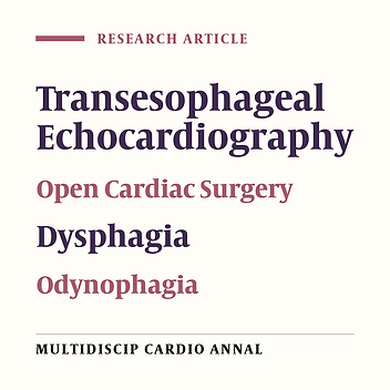 The Frequency of Dysphagia after Intraoperative Transesophageal Echocardiography in Open Cardiac Surgery