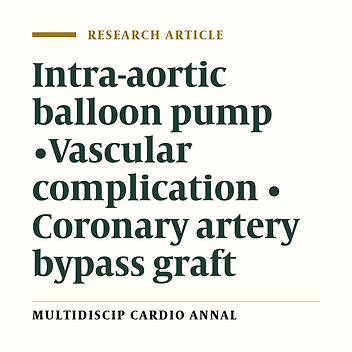 Factors influencing vascular complications of Intra-aortic balloon pump