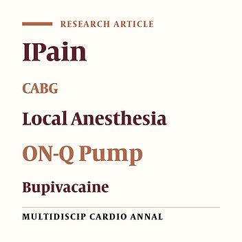 Continuous Local Infusion of Bupivacaine with ON-Q Pump System for Pain Management after Median Sternotomy