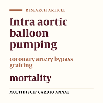 Mortality Predictors for Intra Aortic Balloon Pump Support after Cardiac Surgery