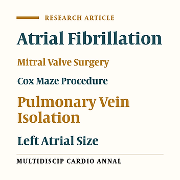 Cryoablative Cox Maze Procedure and Pulmonary Vein Isolation for Treatment of Atrial Fibrillation in Rheumatic Heart Disease Undergoing Mitral Valve Surgery