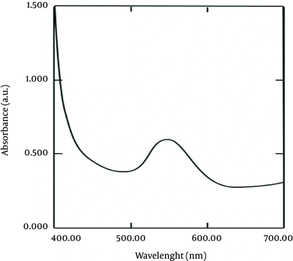 UV-Vis Spectrum of AuNPs after 24 Hours at 50°C and pH 7.5 UV-Vis Spectrum of AuNPs after 24 Hours at 50°C and pH 7.5
