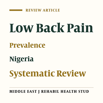 A Systematic Review on the Prevalence of Low Back Pain in Nigeria
