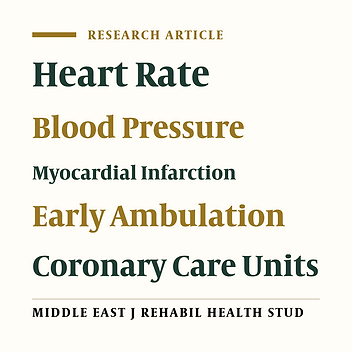 Effects of Early Mobilization Program on the Heart Rate and Blood Pressure of Patients With Myocardial Infarction Hospitalized at the Coronary Care Unit
