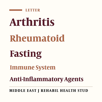 Islamic Fasting and Presentations of Rheumatoid Arthritis