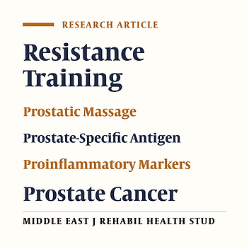 Investigating the Effects of Regular Resistance Training and Prostatic Massage on Proinflammatory Markers and Serum Prostate-Specific Antigen Levels in Males with Prostate Cancer