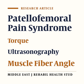 Effect of Quadriceps Exercise Training on Muscle Fiber Angle in Patients With Patellofemoral Pain Syndrome