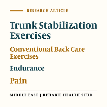 Comparison of Trunk Stabilization Exercises Using a Gym Ball and Conventional Back Care Exercises for Patients With Chronic Lower Back Pain
