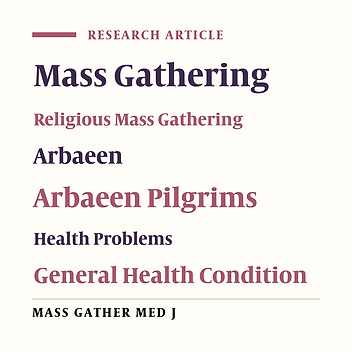 Predictive Factors of Health Problems Among Iranian Pilgrims During the Arbaeen Ceremony: An Online Survey Analysis