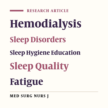 The Effect of Sleep Hygiene Education on Sleep Quality, Depression, and Fatigue of Hemodialysis Patients