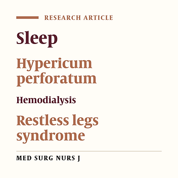 Effect of herbal medicine named  hypericum perforatum on sleep quality of hemodialysis patients with restless legs syndrome