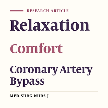 Effects of Benson’s relaxation technique on comfort level of patients before coronary artery bypass grafting (A clinical trial)