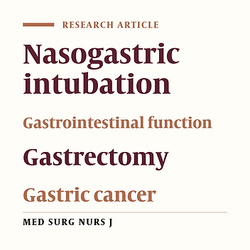 Evaluation of the effect of nasogastric intubation on gastrointestinal function after gastrectomy in gastric cancer patients