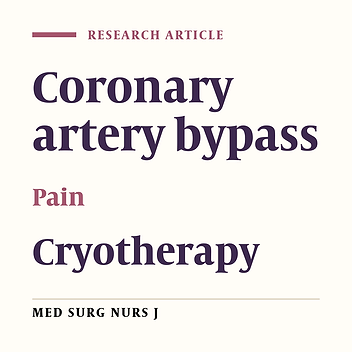Effects of localized cryotherapy on the severity of thoracic pain in patients undergoing coronary artery bypass grafting