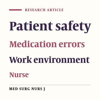 The relationship between medication errors and nurses’ work environment
