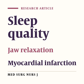 Evaluation of the effect of jaw relaxation on sleep quality in patients with myocardial infarction