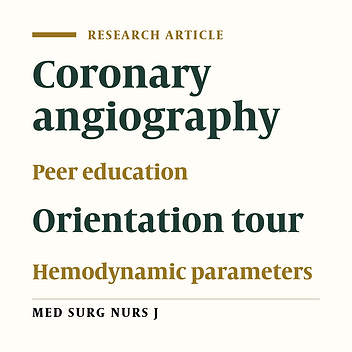Comparison of the effects of peer education and orientation tour on the hemodynamic parameters of patients undergoing coronary angiography