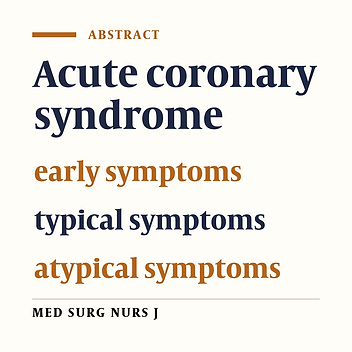 Risk factors associated with early symptoms of acute coronary syndrome in the elderly