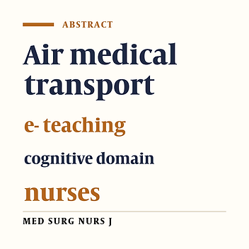 The effect of electronic teaching of air medical transport on nurses learning
