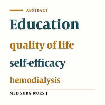 The effect of quality of life training on self-efficacy in patients under hemodialysis treatment