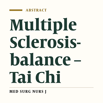 The Effect of tai chi Exercise Program on balance in Women with Multiple Sclerosis