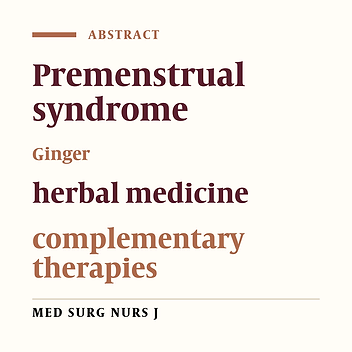 The effect of Ginger on symptoms of premenstrual syndrome in university students