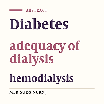 Dialysis adequacy in diabetic and non-diabetic patients