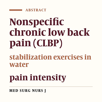 Effects of stability exercises in water on pain intensity and