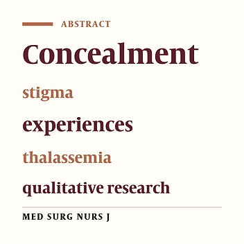 Disease concealment: Experiences of thalassemia patients and their caregivers