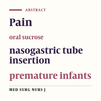 The effects of oral sucrose on pain due to nasogastric tube insertion in premature infants: A crossover clinical trial