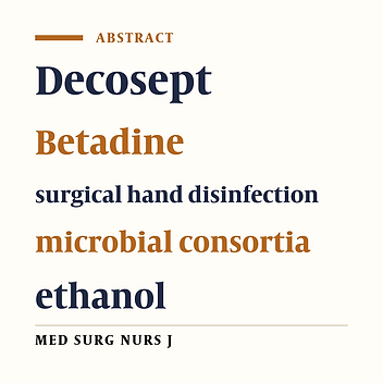 Comparison of disinfectant effect of Decosept and Betadine-ethanol on hand bacterial flora