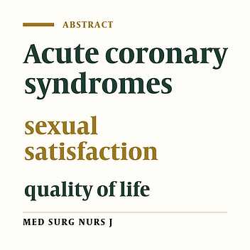 The relationship between sexual satisfaction and quality of life in patients with acute coronary syndrome
