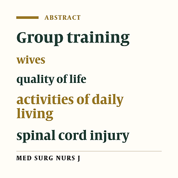 Effect of wives group training on activities of daily living and quality of life in male patients with spinal cord injury
