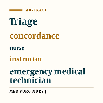 The overall concordance of triage level between emergency medical technicians, triage nurses and instructor