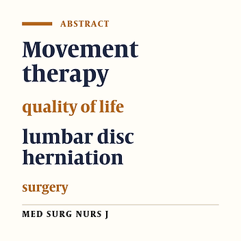 The effect of movement therapy on quality of life of patients after lumbar disc herniation surgery