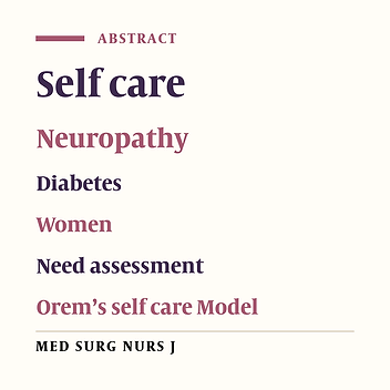 Self care ability of women with diabetes who suffered from peripheral neuropathy and its related needs based on Orem’s self-care model