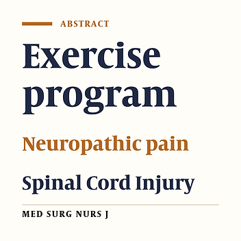 Effect the exercise program on neuropathic pain intensity in patients with paraplegia Spinal Cord Injury
