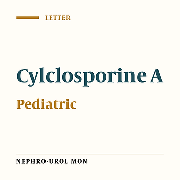 Monitoring of Cyclosporine A Blood Levels in Clinical Settings