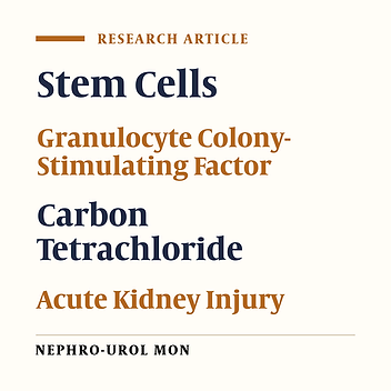 Effects of human Umbilical Cord Stem Cells and Granulocyte Colony- Stimulating Factor (G-CSF) on Carbon Tetrachloride-Induced Nephrotoxicity