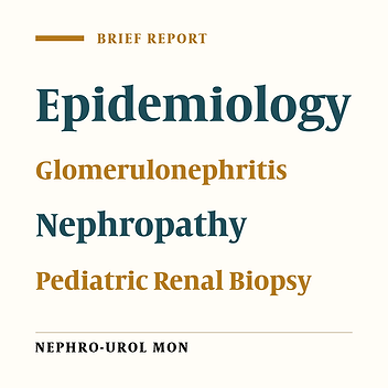 Pediatric Renal Biopsies in India: A Single-Centre Experience of Six Years