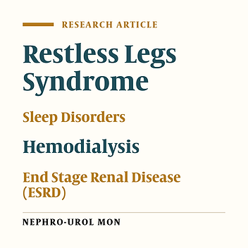 Prevalence and Sleep Related Disorders of Restless Leg Syndrome in Hemodialysis Patients