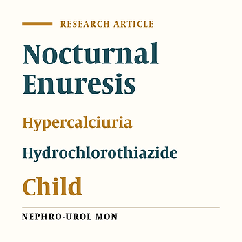 Therapeutic Efficacy of Hydrochlorothiazide in Primary Monosymptomatic Nocturnal Enuresis in Boys With Idiopathic Hypercalciuria
