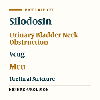 Use of Silodosin to Visualize the Posterior Urethra in Pelvic Floor Urethral Distraction Defect Patients