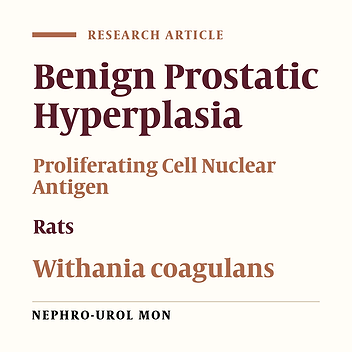 Antiproliferative and Antioxidant Effects of Withania coagulans Extract on Benign Prostatic Hyperplasia in Rats