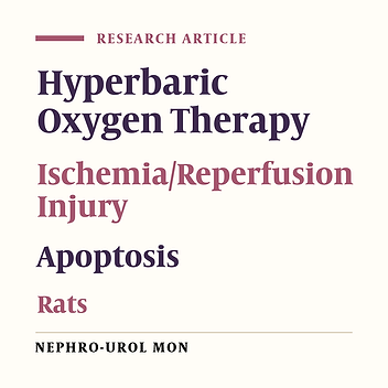 Hyperbaric Oxygen Therapy Suppresses Apoptosis and Promotes Renal Tubular Regeneration After Renal Ischemia/Reperfusion Injury in Rats