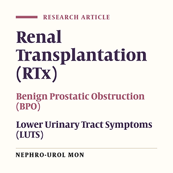 Prevalence and Management of Lower Urinary Tract Symptoms Related to Benign Prostatic Obstruction in a Contemporary Series of Renal Transplant Recipients