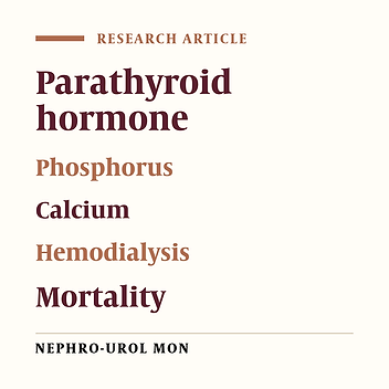 Serum Levels of Intact Parathyroid Hormone, Calcium, and Phosphorus and Risk of Mortality in Hemodialysis Patients