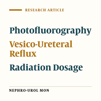 Comparison Between Photofluorography and Standard Fluoroscopic Voiding Cystourethrography in Evaluating Vesicoureteral Reflux in Children With Urinary Tract Infection