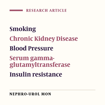 Elevated Blood Pressure and Serum γ -Glutamyltransferase as Significant Characteristics of Smokers With Chronic Kidney Disease
