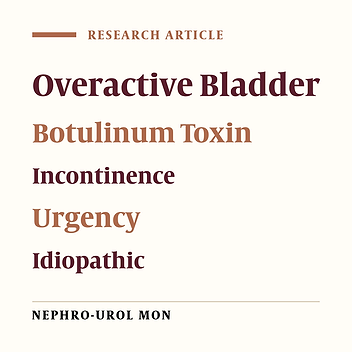Treatment Failure of Botulinum Toxin A in Patients with Idiopathic Overactive Bladder: Why Do Patients Discontinue Treatment?